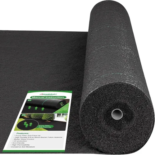 Vista 12 de AMAGABELI GARDEN & HOME - Tela de barrera de malezas de 3.2 onzas, tela de plástico resistente para el control de malezas, cubierta de suelo