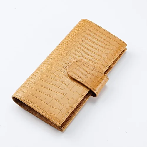 Vista 13 de Funda de planificador A6 para Hobonichi Original, Stalogy y Midori MD Planners, con cremallera y bolsillo trasero grande, piel de cocodrilo (morado)