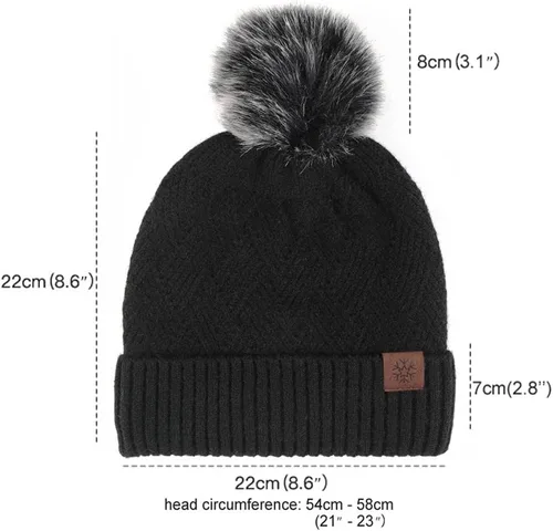 Vista 37 de Bufanda de punto de lana, gorro de esquí, guantes táctiles para invierno, para mujer y hombre