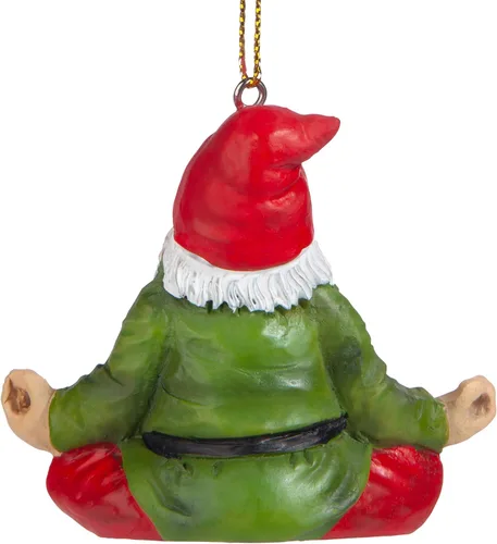Vista 4 de Adorno navideño de gnomo zen: juego de 3