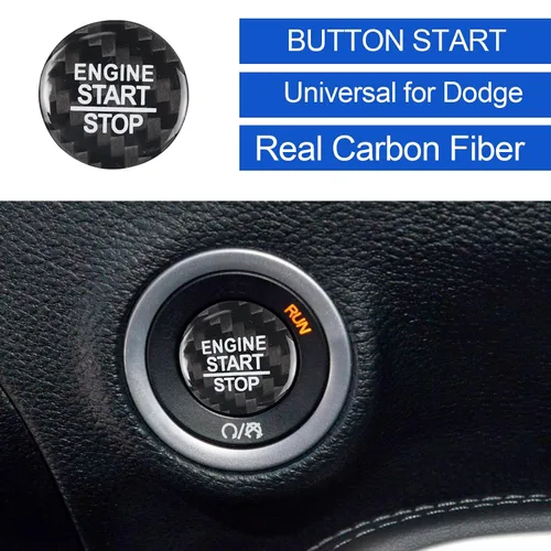 Vista 2 de Compatible con Charger Challenger Cubierta del Botón de Arranque y Parada del Motor Sin Llave Un Clic Botón de Arranque por Empuje Pegatina