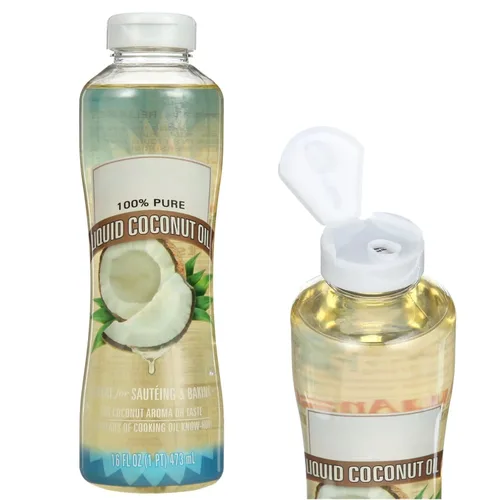 Vista 3 de Aceite de coco líquido 100% puro, 16 onzas, ideal para cocinar, 4 triglicéridos de cadena media, paquete de 1