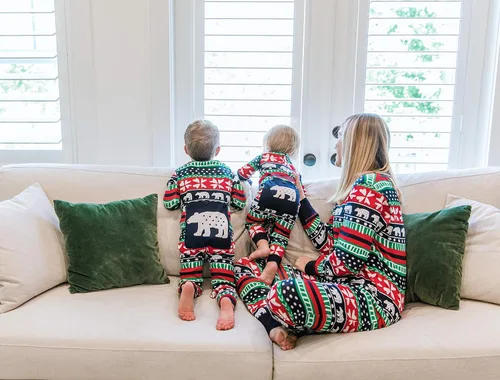 Vista 53 de Lazy One - Pijamas navideñas a juego con solapa trasera; para perros, bebés, niños, adolescentes y adultos