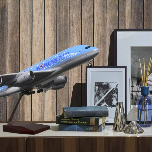Vista 2 de 24-Hours 18" 1:160 modelo de avión Corea Airbus 380 modelo avión con luz LED (toque o control de sonido) para decoración o regalo