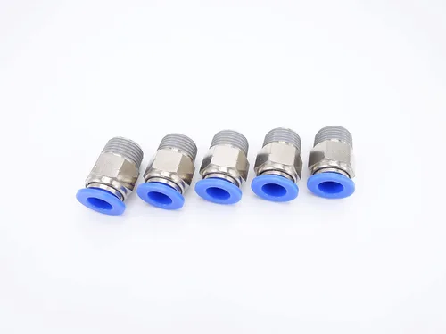 Vista 21 de Conexión de conexión de 1/2" OD x 1/2" macho NPT rosca, línea de agua recta macho neumática, conectores de empuje rápido (paquete de 4)