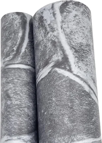 Vista 7 de SimpleLife4U, papel decorativo, papel de contacto, de vinilo, revestimiento para paredes de living, estantes, adhesivo, color gris roca, 17.7