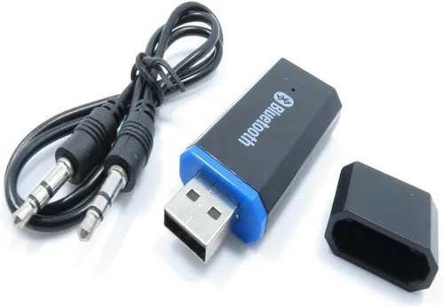 Vista 2 de Adaptador USB Bluetooth, receptor de audio USB Bluetooth inalámbrico para sistema de sonido estéreo de hogar/coche, altavoces portátiles con entrada