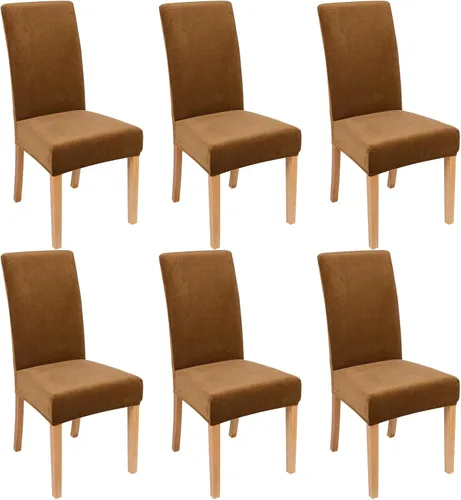 Vista 15 de smiry - Fundas para sillas de comedor de terciopelo elástico y suave, extraíbles, Terciopelo, Beige