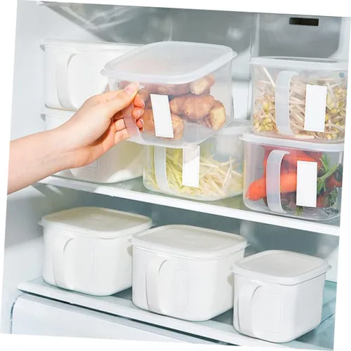 Vista 2 de 2 recipientes herméticos para almacenamiento de alimentos con tapas, contenedores de plástico transparente para cocina y refrigerador, ideal
