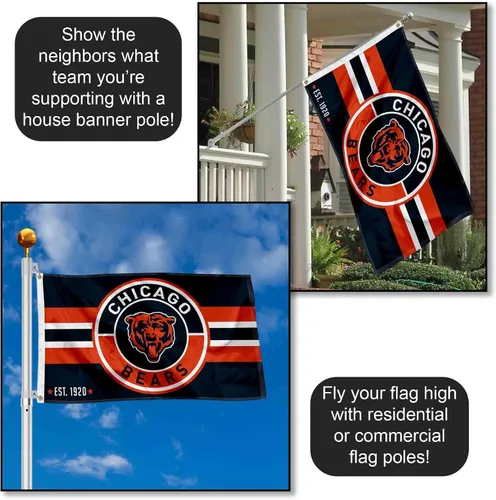Vista 3 de WinCraft Bandera grande con logotipo de Chicago Bears de 3 x 5