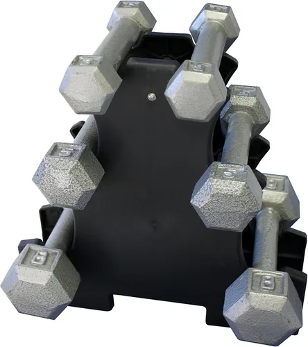 Vista 3 de Ader - Juego de mancuernas hexagonales de hierro fundido, color gris