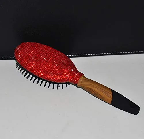 Vista 8 de Bling - Cepillo suave y desenredante para mujeres, niñas, masaje de cabello húmedo y seco (rojo01)