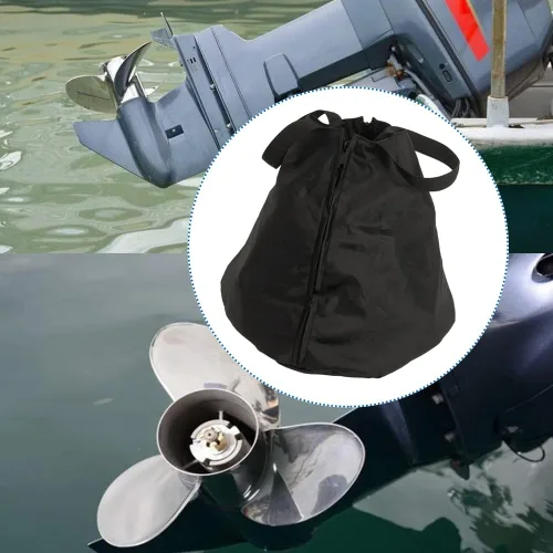 Vista 6 de Cubierta para hélice para motor de barco, 15-1/2 pulgadas de diámetro exterior resistente 420D bolsa protectora, impermeable y resistente al polvo