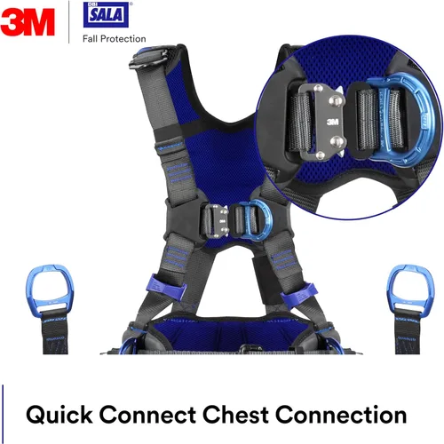 Vista 4 de 3M DBI-SALA ExoFit X300 X-Style - Arnés de seguridad para escalada en torre con eslinga de asiento rígido, acolchado de espalda y cadera, hebillas