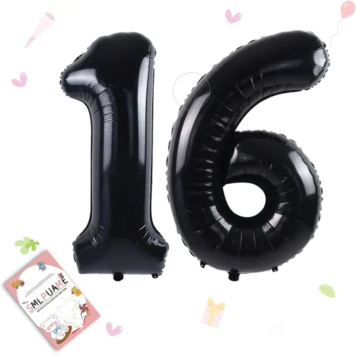 Vista 51 de Globos grandes de 40 pulgadas de números del 0 al 9, globos numéricos para decoración de fiesta de cumpleaños, globos de helio de aluminio