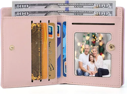 Vista 3 de UTO Wallet for Girls PU Leather Card Holder Organizer Women Small Cute Coin Purse Orange