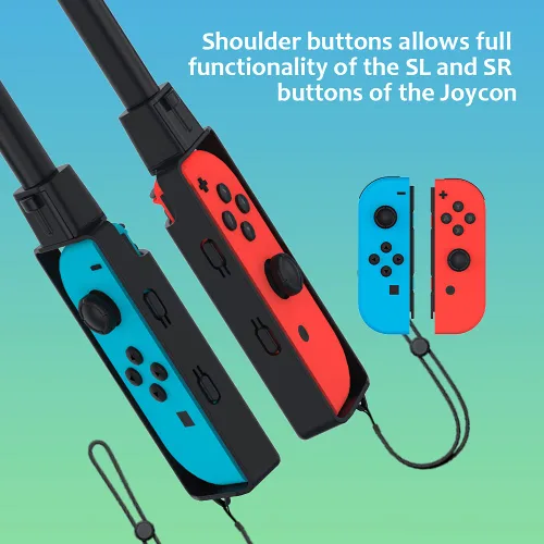 Vista 4 de Uxilep Golf Club for Mario Golf Super Rush - Nintendo Switch Joy-con AccessoriesMini Golf Clubs Hand Grip Accessories with Wrist Strap for Joy Cons