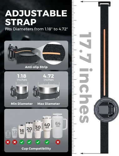 Vista 5 de eSamcore Stanley Cup Soporte magnético para teléfono Magsafe, accesorios plegables para botellas de agua, soporte de teléfono móvil para iPhone
