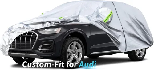 Vista 12 de Funda a medida para automóvil Audi, 7 capas de cubierta impermeable para automóvil para todo tipo de clima, para exteriores, cubierta completa