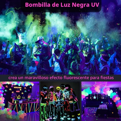 Vista 4 de Briignite - Bombillas LED negras para decoración de Halloween, paquete de 4 unidades Negro