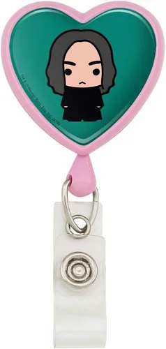 Vista 16 de Harry Potter lindo patrón Chibi corazón cordón retráctil carrete insignia tarjeta de identificación titular