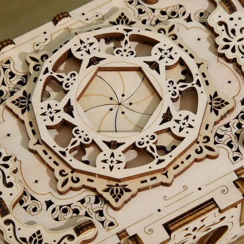 Vista 2 de Caja antigua de rompecabezas de madera 3D – Guarda tus joyas – Caja de regalo de bricolaje, rompecabezas y rompecabezas para Navidad/cumpleaños