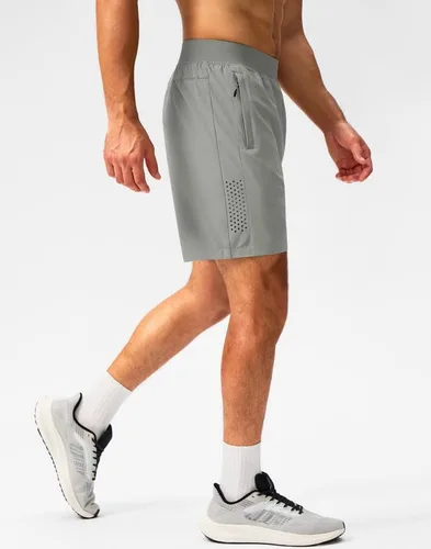 Vista 2 de Pudolla Pantalones cortos de entrenamiento para hombre con 3 bolsillos con cremallera, ligeros de 7 pulgadas, pantalones cortos de gimnasio