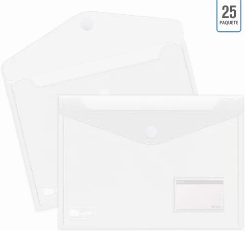 Vista 8 de ABSOFINE Paquete de 25 carpetas de sobres de plástico transparente, tamaño carta A4, 100% transparente, cierre de gancho y bucle, bolsillo para 25