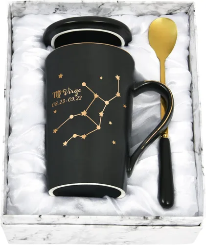 Vista 20 de YHRJWN Regalos de Acuario para Mujeres, Taza de Café de Constelación de Acuario, Regalos de Cumpleaños de Enero y Febrero para Mujeres Amantes