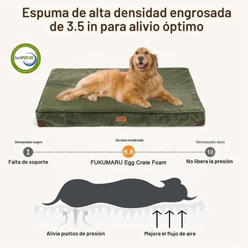 Vista 3 de FUKUMARU Cama para Perros, Camas Ortopédicas de Pana Engrosada para Perros con Funda Lavable, Cama Grande Impermeable para Perros para Jaula