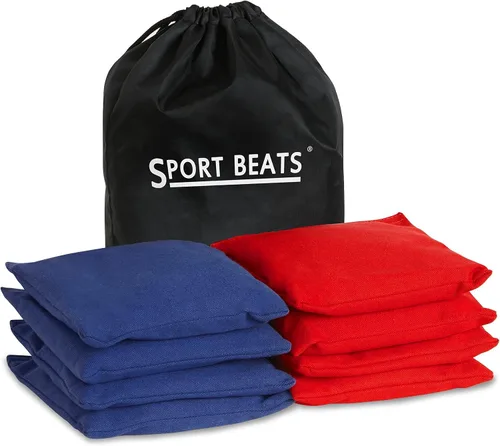 Vista 17 de SPORT BEATS Juego de 8 Bolsas de Cornhole de Peso y Tamaño Reglamentario Incluye Estuche de Transporte Negro y naranja