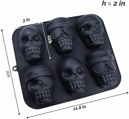 Vista 2 de Webake Molde de silicona para tartas de calavera, molde de gelatina de silicona, molde para hornear pizza