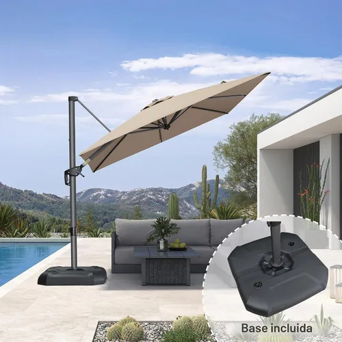 Vista 652 de PURPLE LEAF Paraguas al aire libre con base 8' x 8' protección solar verde Manzana Verde (Apple Green)