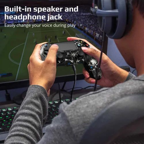 Vista 6 de Controller for PS4, Wireless Controller 2 Pack for Sony PlayStation 4SlimPro, Remote Control with Double Vibration6-Axis Motion SensorSensitive