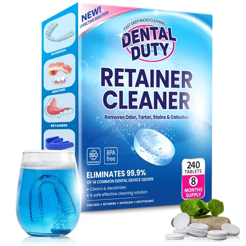 Vista 11 de 120 unidades de limpiador de retenedores y pastillas de limpieza de dentaduras – Limpiador bucal y pastillas limpiadoras de dentaduras postizas