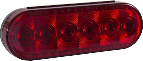 Vista 9 de Buyers Products - Kit de luz de parada/giro/cola ovalada roja de 6 pulgadas con 6 LED, incluye ojal y enchufe