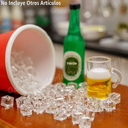 Vista 6 de Odoria 1/12 cubos de hielo en miniatura accesorios de decoración de casa de muñecas