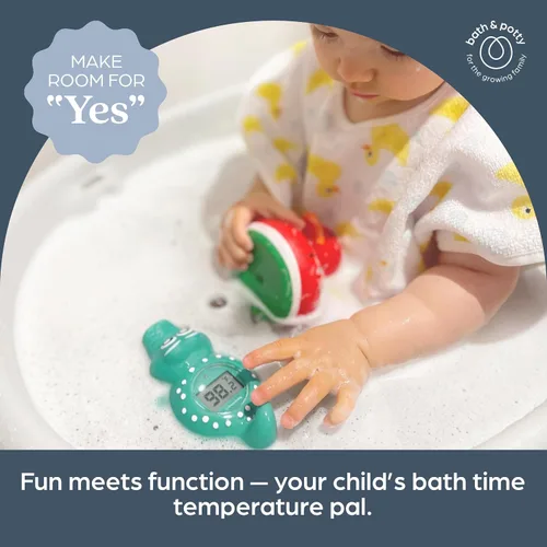 Vista 6 de Dreambaby Termómetro flotante de baño de cocodrilo, monitoreo de temperatura del agua para recién nacidos, bebés, niños pequeños, juguete