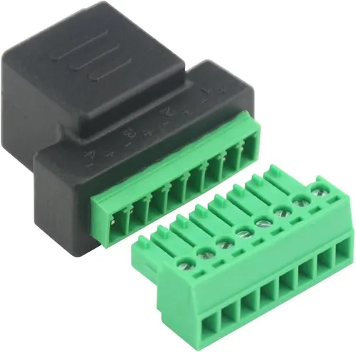 Vista 3 de WMYCONGCONG 4 unids RJ45 conector de terminal de tornillo RJ45 8P8C hembra a conector de terminal de tornillo de 8 pines para Cat7 Cat6 Cat5 Cat5e