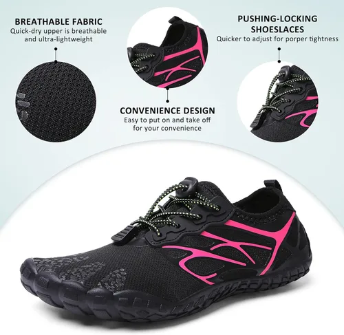 Vista 2 de ziitop Zapatos de agua para hombres y mujeres, para playa, descalzos, natación, escalada, piscina, calcetines, antideslizantes, transpirables