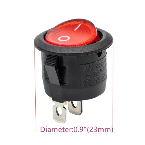 Vista 3 de 2 piezas de 2 pines se adaptan al interruptor de encendido o interruptor de luz para juguetes de automóvil para niños, botón de encendido