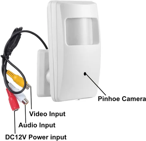 Vista 3 de 1/3 CCD 1000TV HD mini cámara de seguridad CCTV 0.142 in 90Degree PIR vivienda oculta cámara de vigilancia lente estenopeica para seguridad