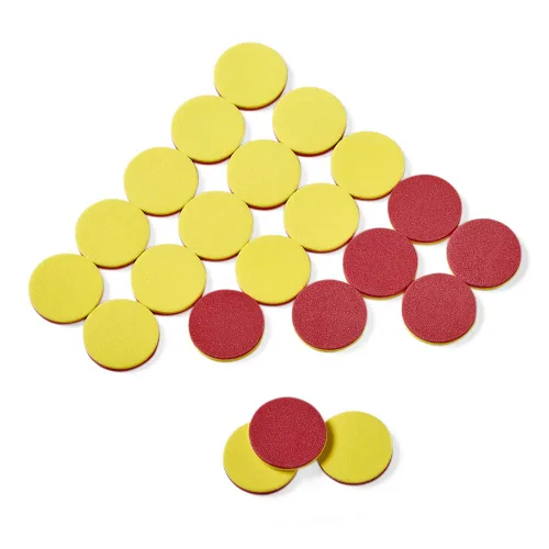 Vista 7 de hand2mind Contadores de espuma de dos colores, rojo y amarillo, manipulantes, chips, bingo matemático, 200