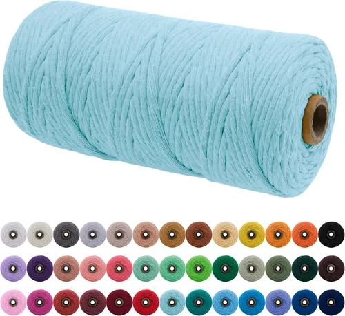 Vista 176 de JeogYong Cordón de macramé de un solo hilo 3 mm x 109 yardas (328 pies) Cuerda de algodón suave Hilo de macramé de 3 mm, suministros de macramé