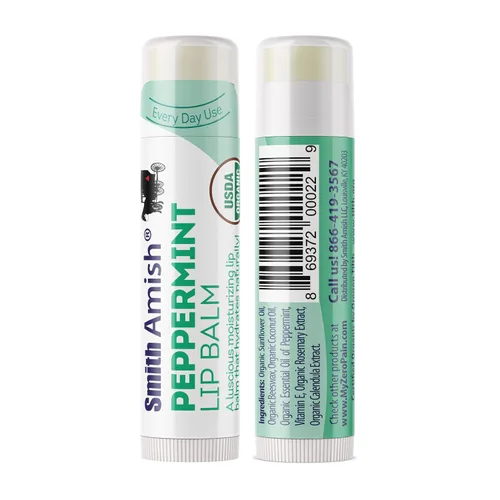 Vista 4 de Smith Amish Crema reparadora de manos tarro de 4.5 onzas más bálsamo labial orgánico de menta.