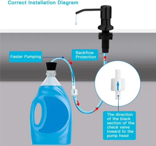 Vista 3 de Dispensador de jabón para fregadero, dispensador de jabón para fregadero Kichen, kit de tubo de extensión de 47 pulgadas, bomba dispensadora