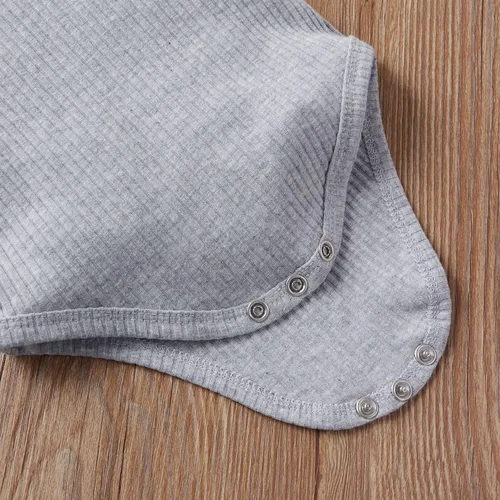 Vista 4 de CIYCUIT Ropa de bebé recién nacido, de punto acanalado, de manga larga, pantalones de 2 piezas para otoño e invierno