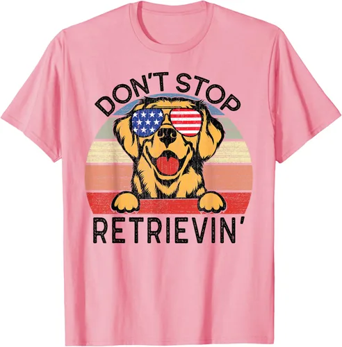 Vista 24 de Golden Retriever Dog Don't Stop Retrievin' Camiseta, Gris