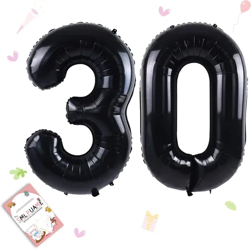 Vista 167 de Globos grandes de 40 pulgadas de números del 0 al 9, globos numéricos para decoración de fiesta de cumpleaños, globos de helio de aluminio