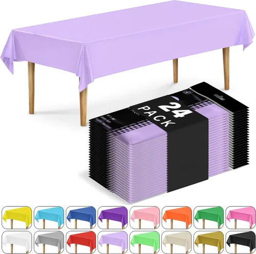 Vista 8 de DecorRack 2 Manteles rectangulares de plástico libres de BPA, 54 x 108 pulgadas, mantel de mesa para comedor, mantel rectangular para fiestas
